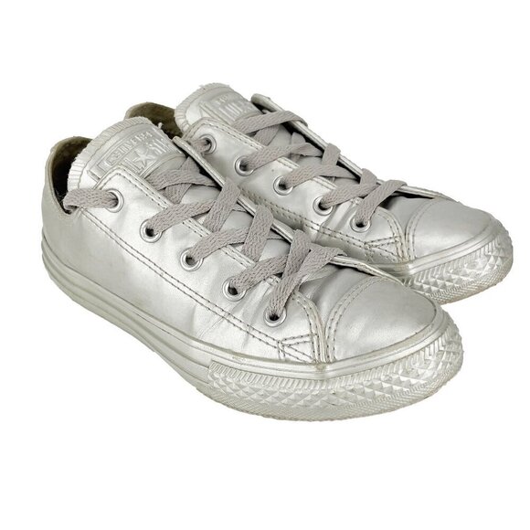 CONVERSE Chuck Taylor All Star Classic Silver Kids Sneakers Size US 2 - Picture 4 of 15